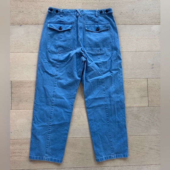 Alex Mill Pants Herringbone blue size 14 relaxed straight leg utility chino - Picture 3 of 7